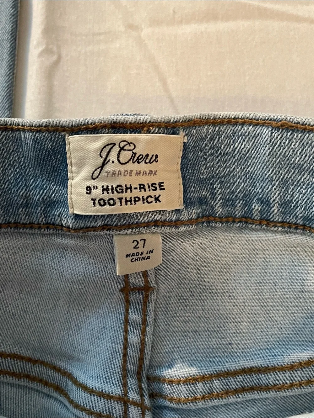 J. Crew Women's Light Wash 9” High-Rise Toothpick Button-Fly Jeans